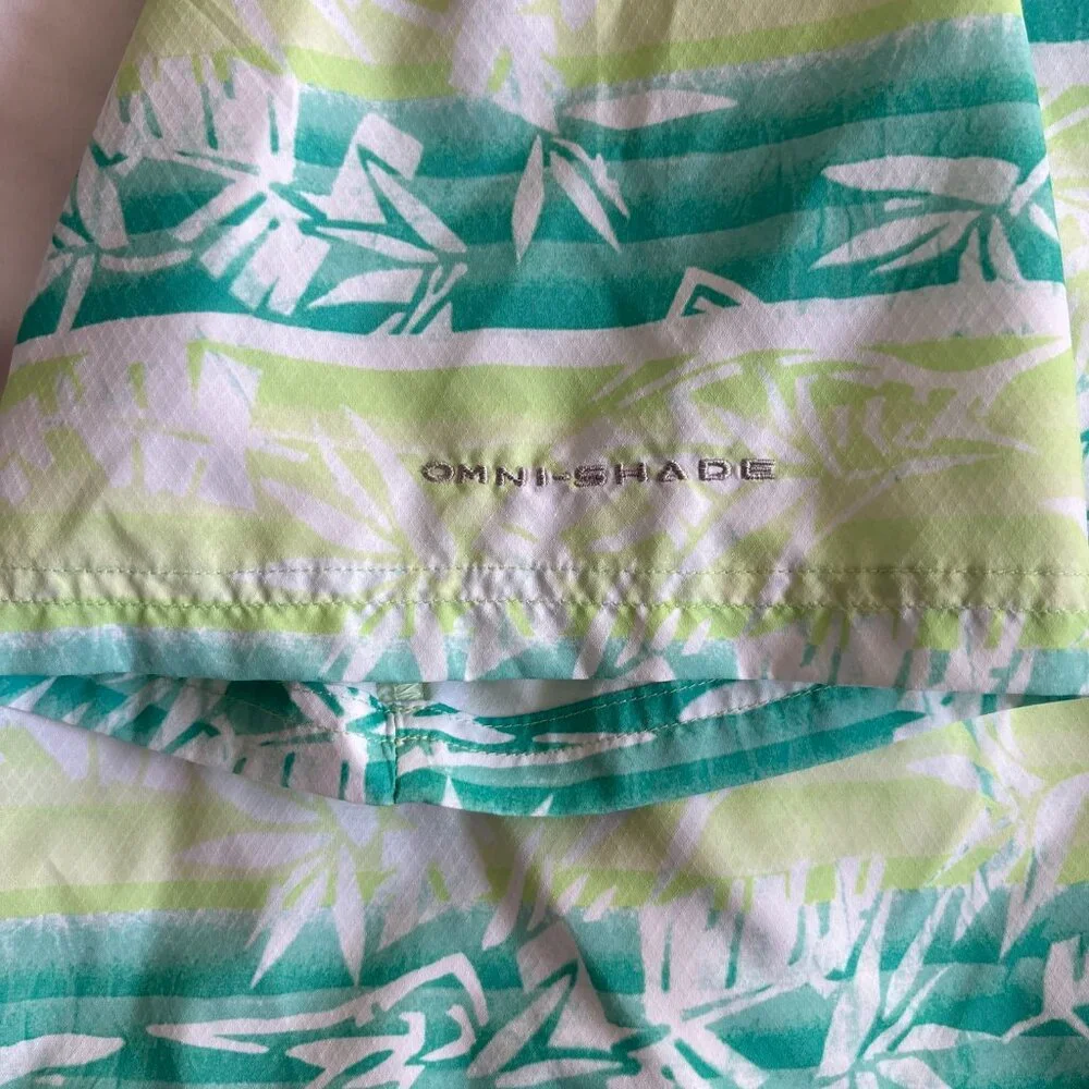 Columbia Men’s Super Slack Tide Camp Shirt Moisture Wicking, Lime Glow Ombre XL - Picture 4 of 9